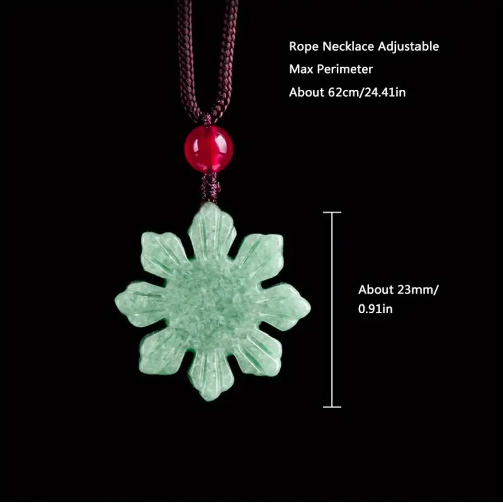 Jade Filipino Sun Pendant Necklace Braided Rope - Natural Stone, Philippine Sun - Picture 6 of 7